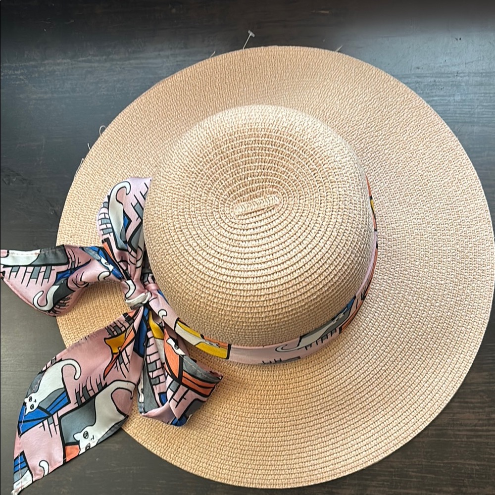 Stylish Straw Hat with Colorful Ribbon - Picture 4 of 8